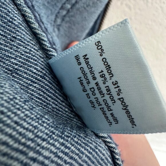 FTP Mens Frayed Denim Logo Chore Jean Jacket Size Large Blue Streetwear - Picture 11 of 13